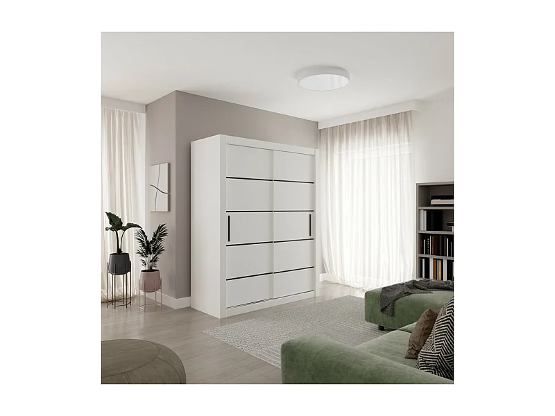 Kleiderschrank Marrel (160cm)/Schiebetüren/Weiss