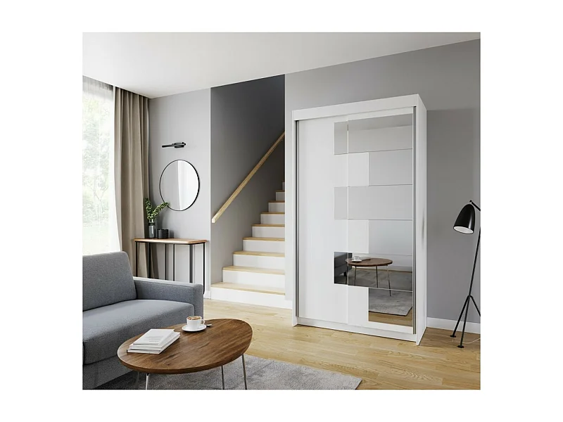 Armoire Sharla (120cm)/portes coulissantes/Blanc