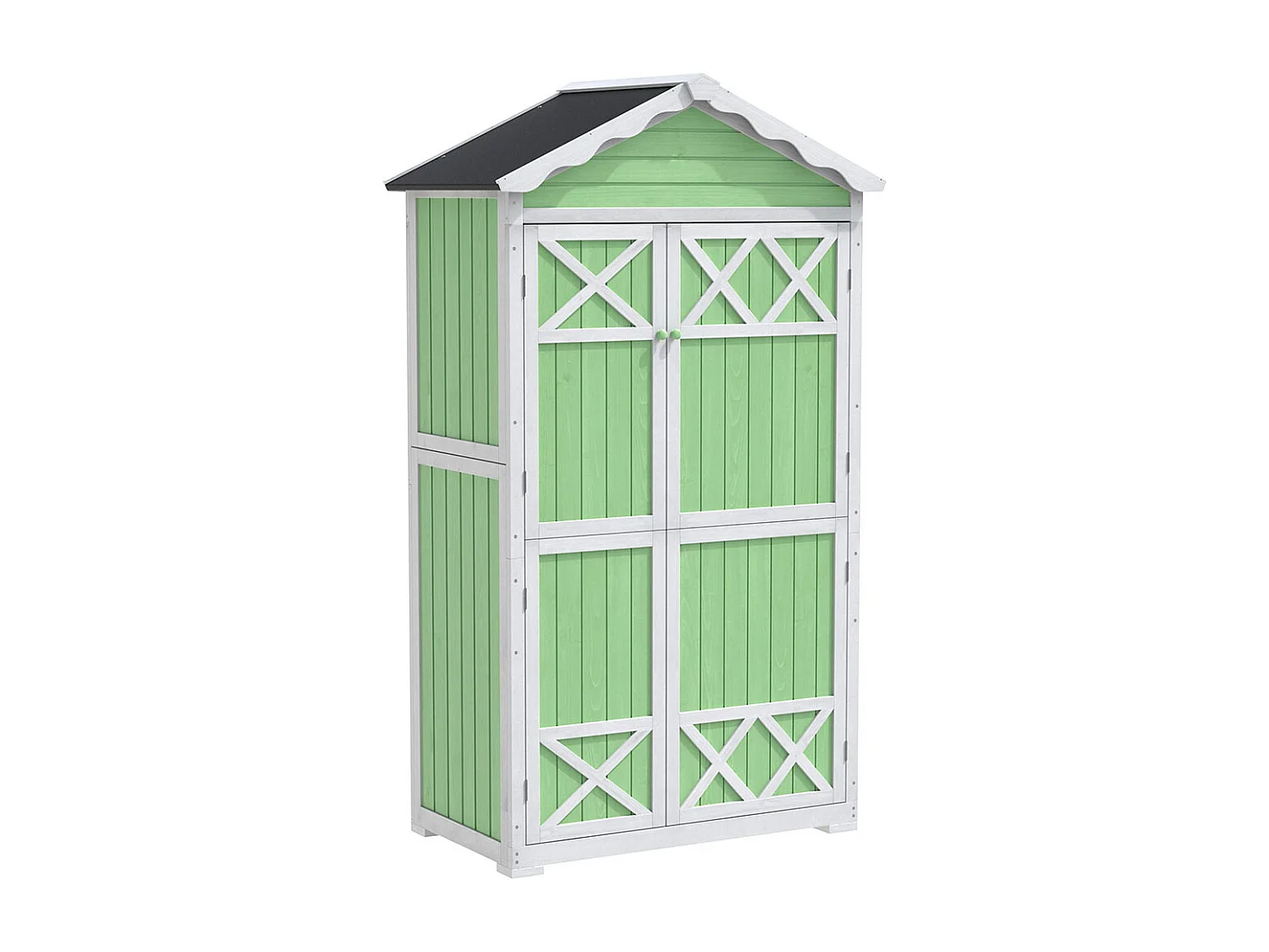 Abri de jardin en bois massif traité pour rangement extérieur résistant aux UV et intempéries sans entretien écologique vert