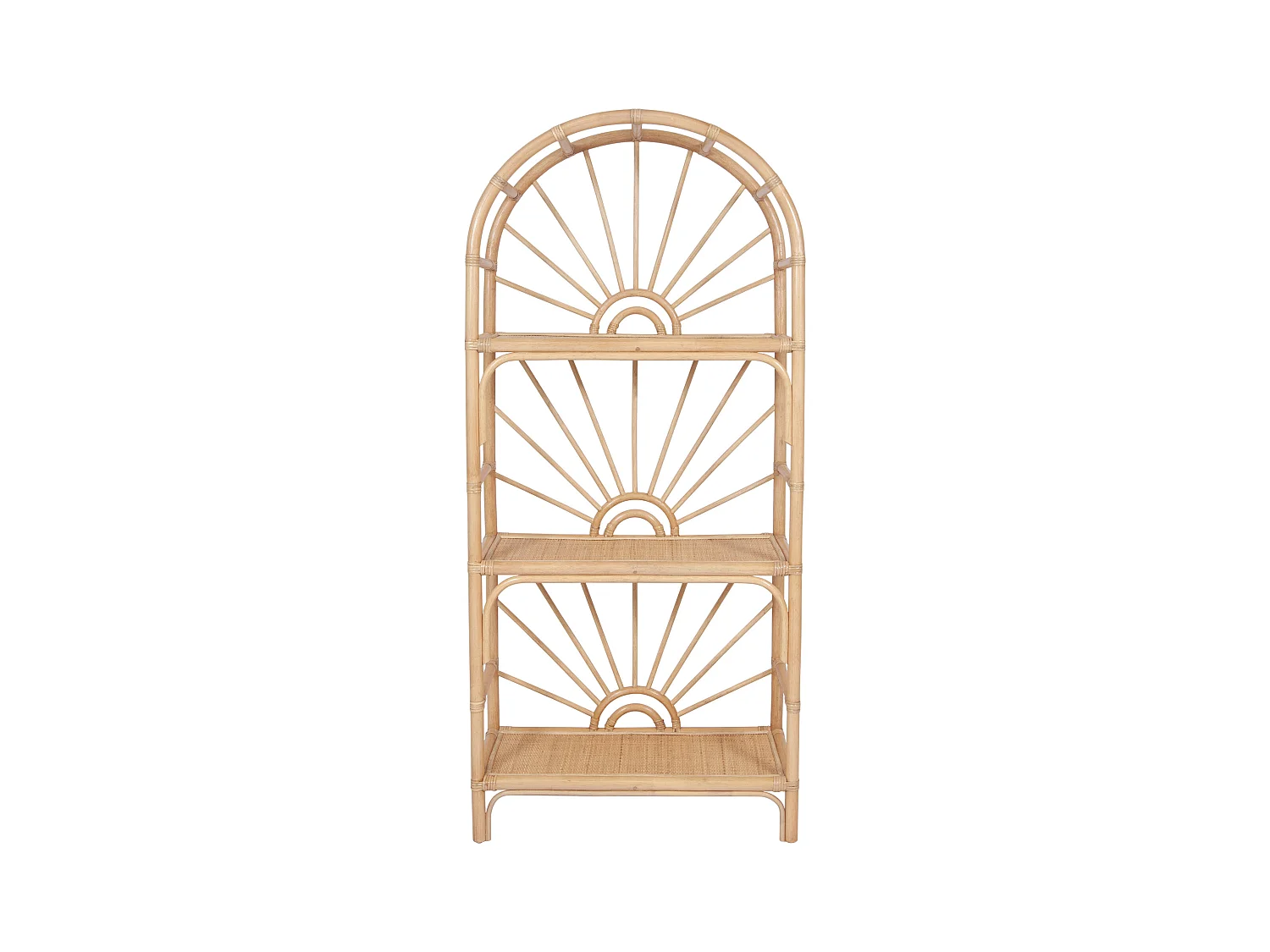 Etagère avec 3 tablettes en rotin - Naturel - NEMERI