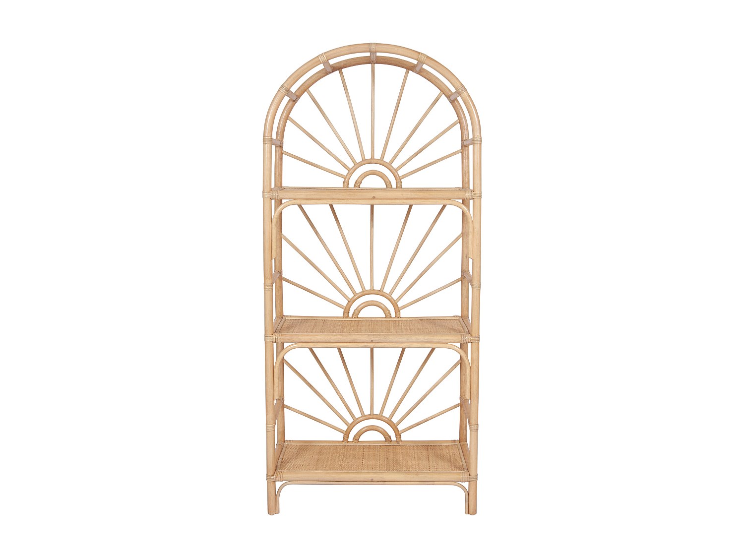 Regal mit 3 Einlegeböden - Rattan - Naturfarben - NEMERI günstig online kaufen