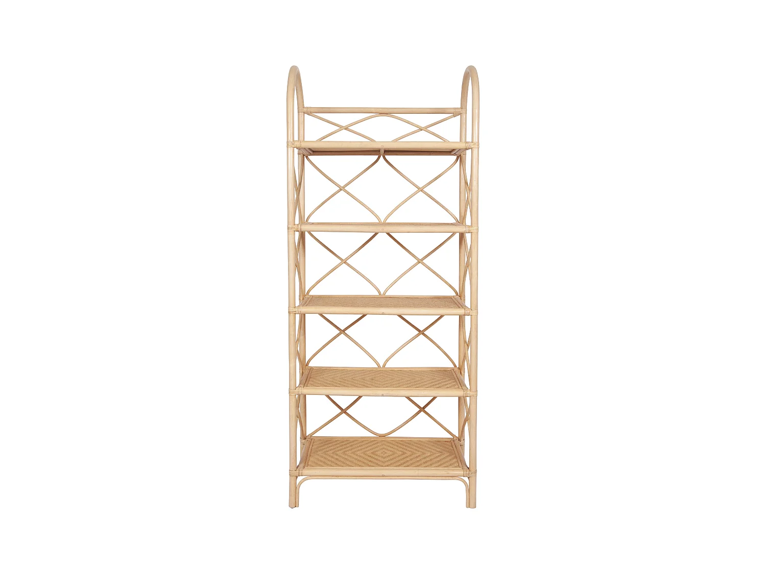 Etagère avec 5 tablettes en rotin et bambou - Naturel - ZARYNO