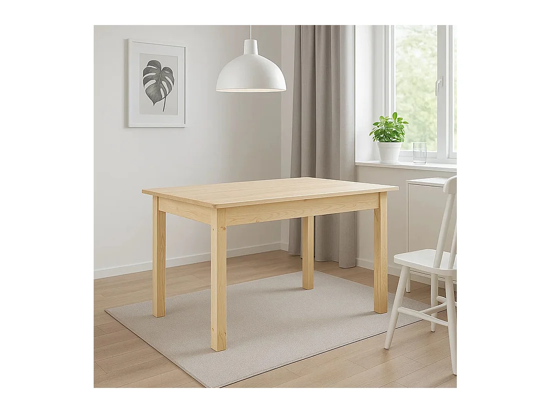Table à rallonge 120 / 168 x 75 cm en bois, pin