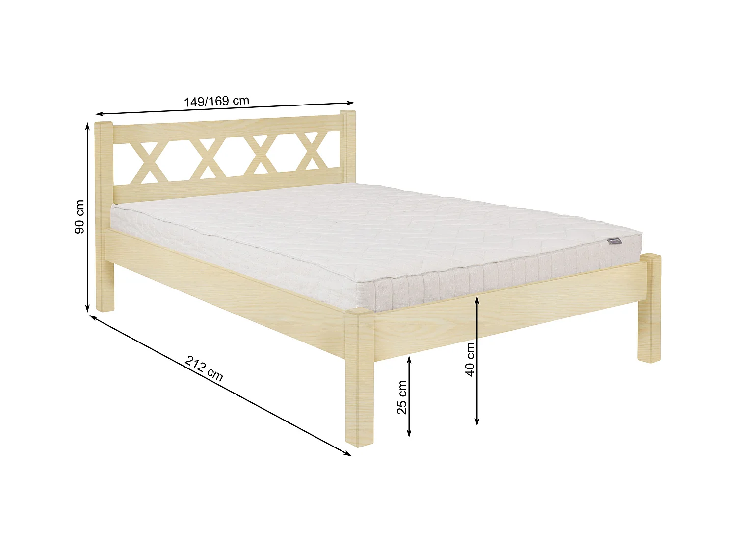 Łóżko 160x200 drewniane Modern, kolor kasztan