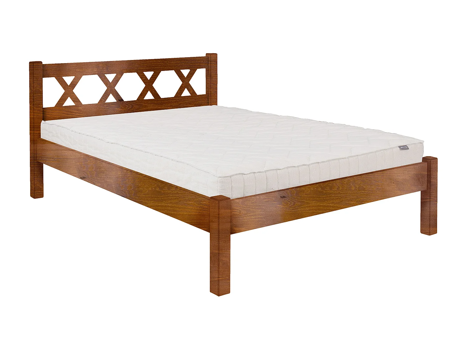 Bett 140x200 aus Holz Modern, kastanienfarben