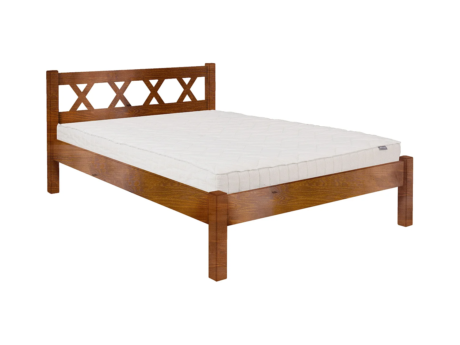 Bett 140x200 aus Holz Modern, kastanienfarben