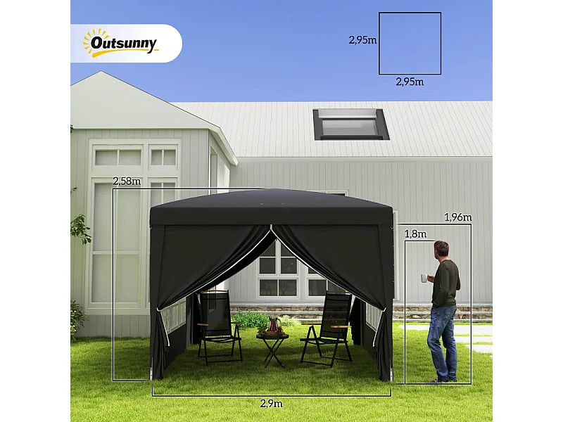 Tonnelle Barnum pop-up SUSAN noire