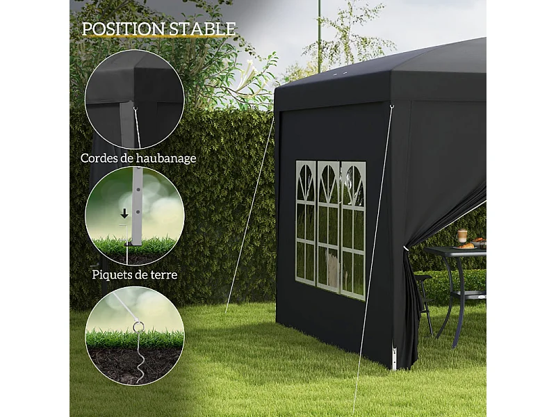 Tonnelle Barnum pop-up SUSAN noire