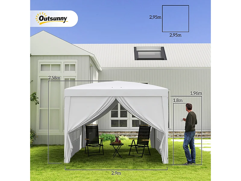 Tonnelle de jardin pliante YVAN blanche