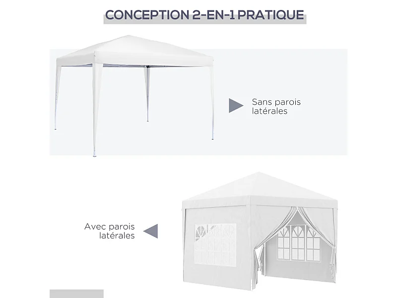 Tonnelle de jardin pliante YVAN blanche