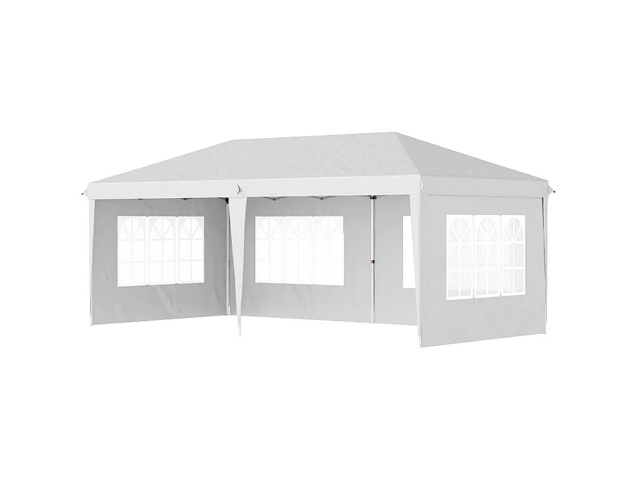 Tonnelle pop-up pliante 4 fenêtres KOMO blanche
