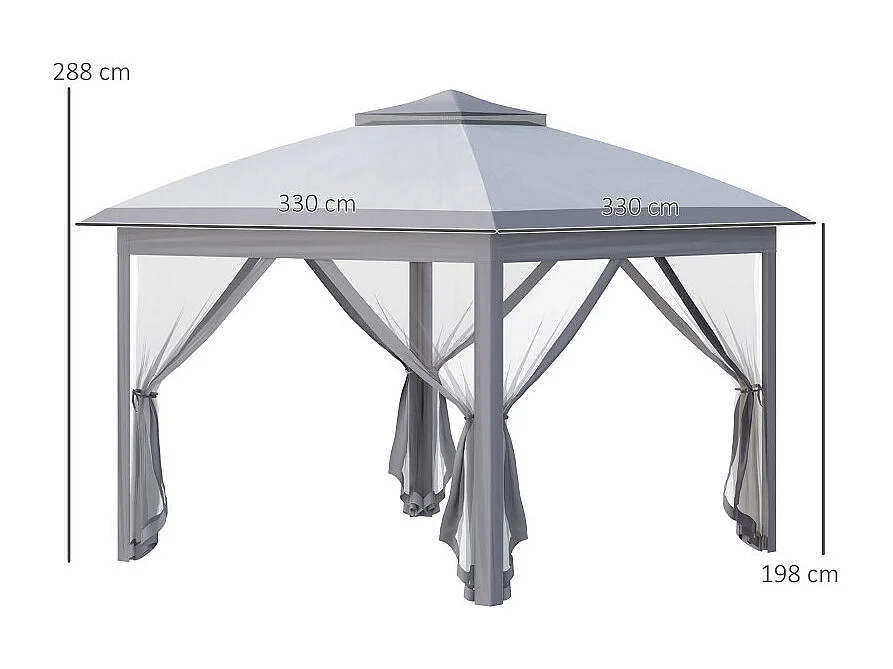 Tonnelle pop-up pliante STAVI grise