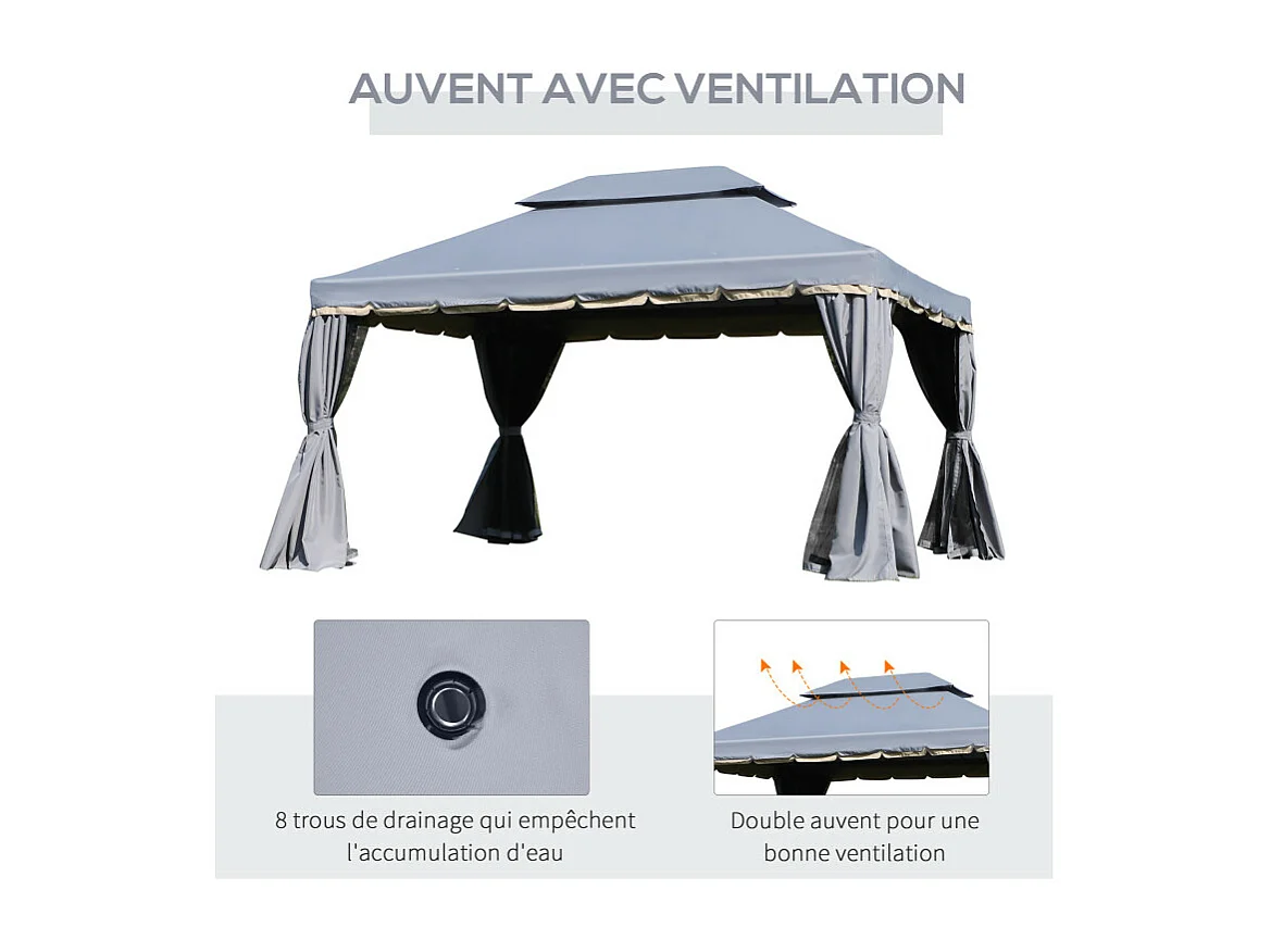 Pavillon de jardin Barnum FAROS gris 