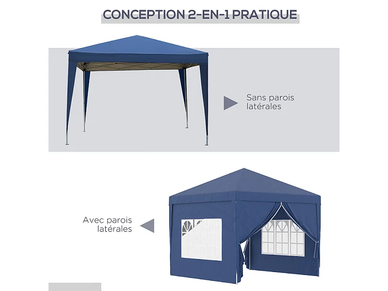 Tonnelle de jardin pliante ROMAN Bleue