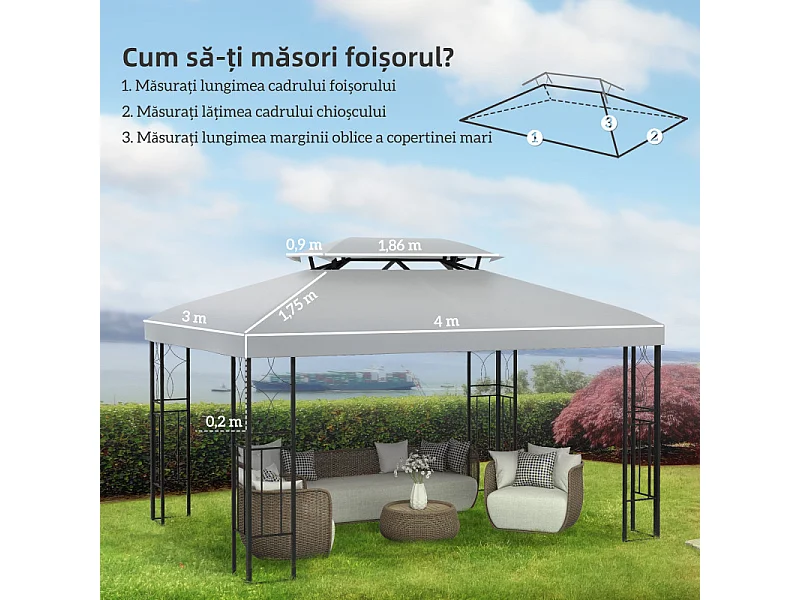 Toile de rechange pour tonnelle barnum DONNIE grise