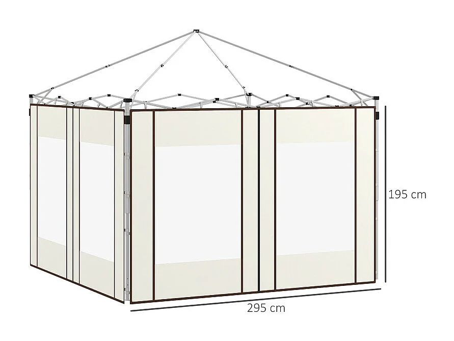 Lot de 2 panneaux latéraux de barnum MELEAS blancs