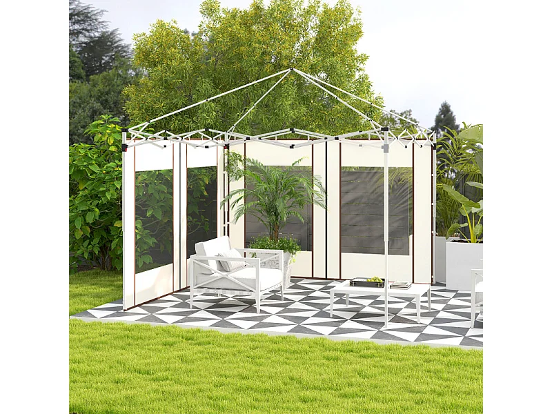 Lot de 2 panneaux latéraux de barnum MELEAS blancs