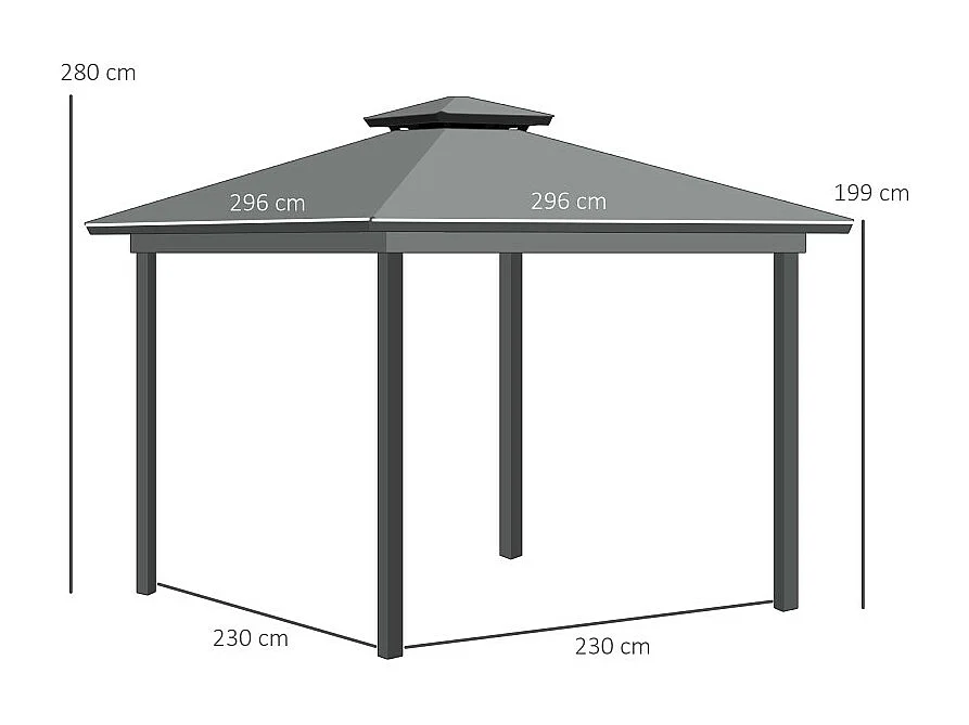 Pavillon de jardin ELIOS gris 