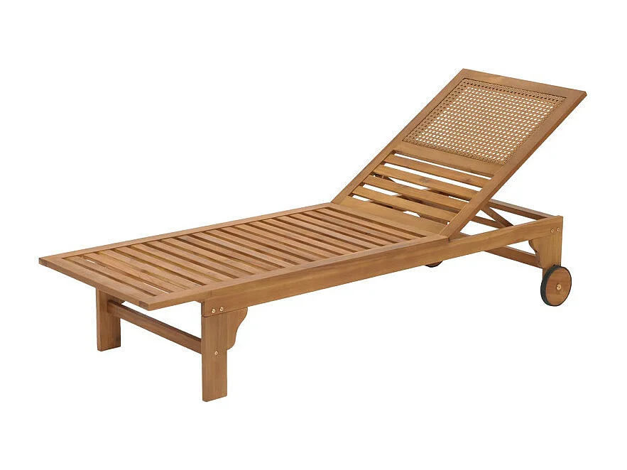 Bain de soleil HWC-N48, Bain de soleil de jardin Relax chaise longue, bois massif acacia certifié MVG ~ coussin crème-be