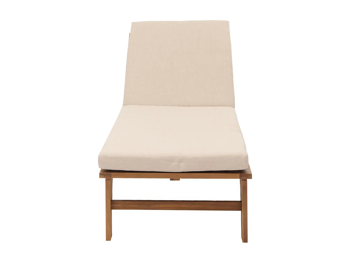 Bain de soleil HWC-N48, Bain de soleil de jardin Relax chaise longue, bois massif acacia certifié MVG ~ coussin crème-be