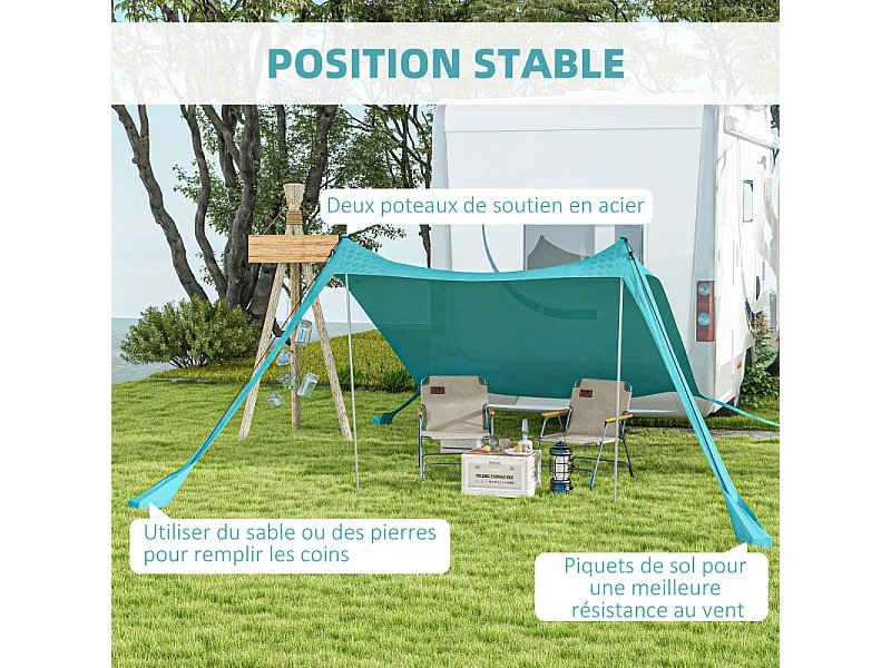 Abri solaire tente de plage THANOS bleu
