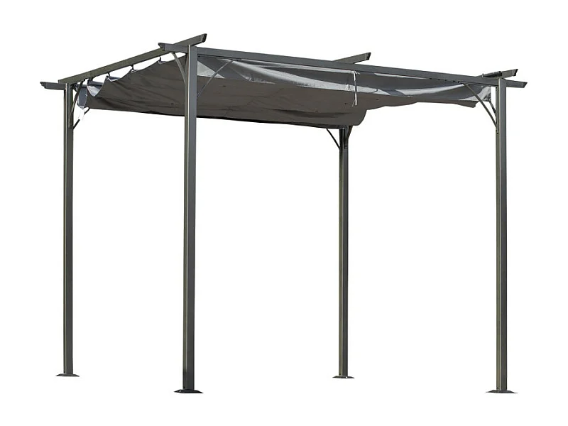 Pergola rétractable FOX grise et noire
