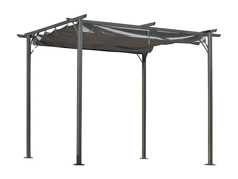 Pergola rétractable FOX grise et noire
