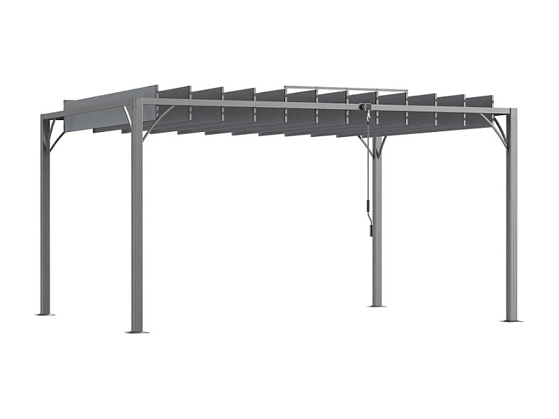 Pergola lames orientables 3,90 x 2,95 MAUD grise