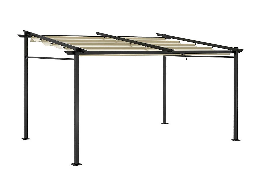 Pergola rétractable 3,97 x 2,95 cm ANGELA beige