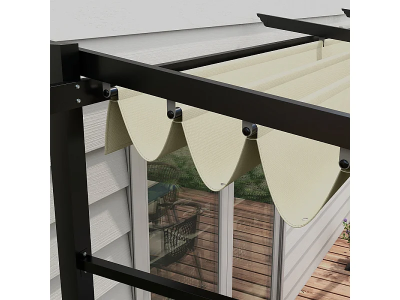 Pergola rétractable 3,97 x 2,95 cm ANGELA beige