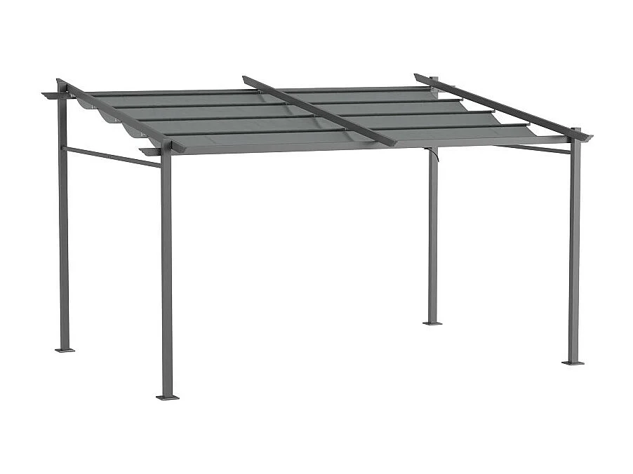 Pergola rétractable 3,97 x 2,95 cm LENIA gris