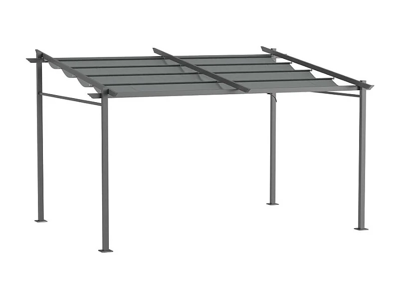 Pergola rétractable 3,97 x 2,95 cm LENIA gris