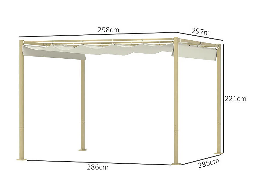 Pergola rétractable AMMY beige et kaki