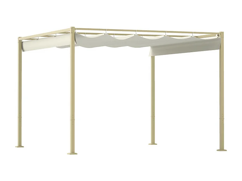 Pergola rétractable AMMY beige et kaki