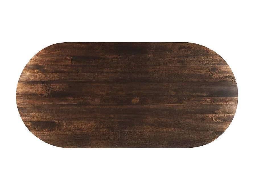 SIENNE-Table à manger Ovale +12 personnes 300 cm en bois massif brun