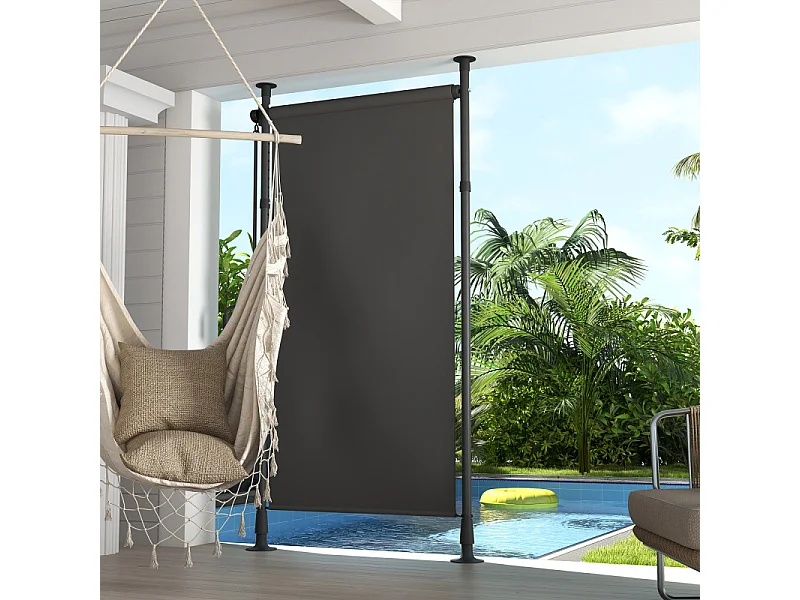 Store d’extérieur sur pieds rétractable KEAN gris foncé