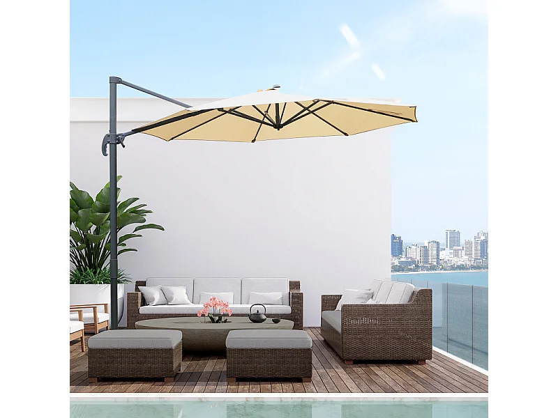 Parasol déporté octogonal BALNY beige