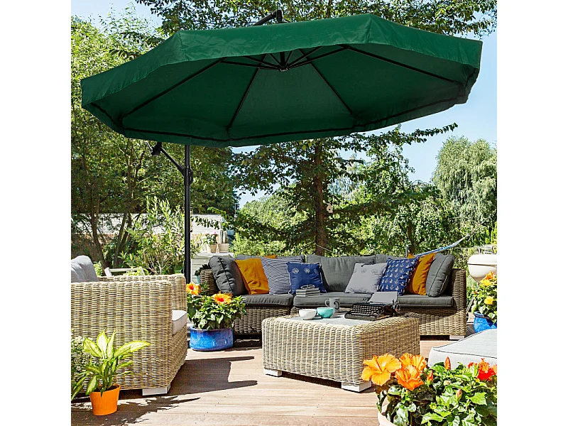 Parasol déporté avec moustiquaire MAYA vert