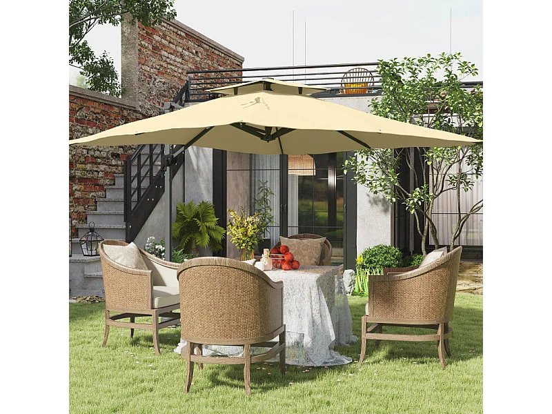 Parasol carré déporté AGIOS beige