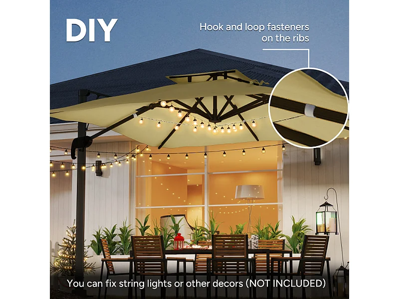 Parasol carré déporté AGIOS beige