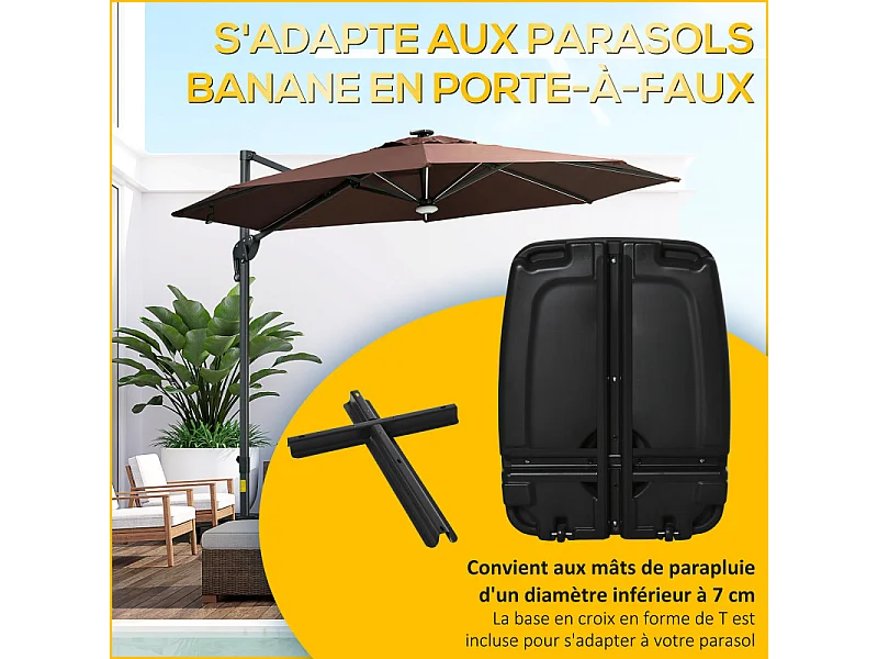 Pied de lest à roulettes pour parasol POLLY noir 