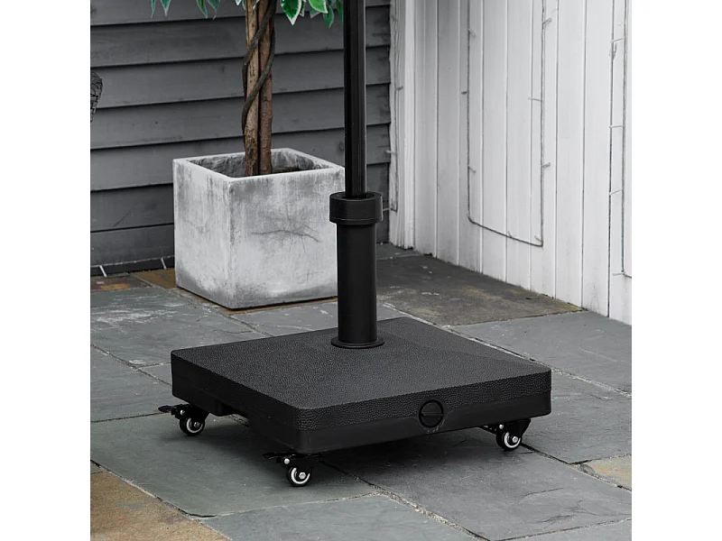 Pied de parasol carré à roulettes SIMBA noir 