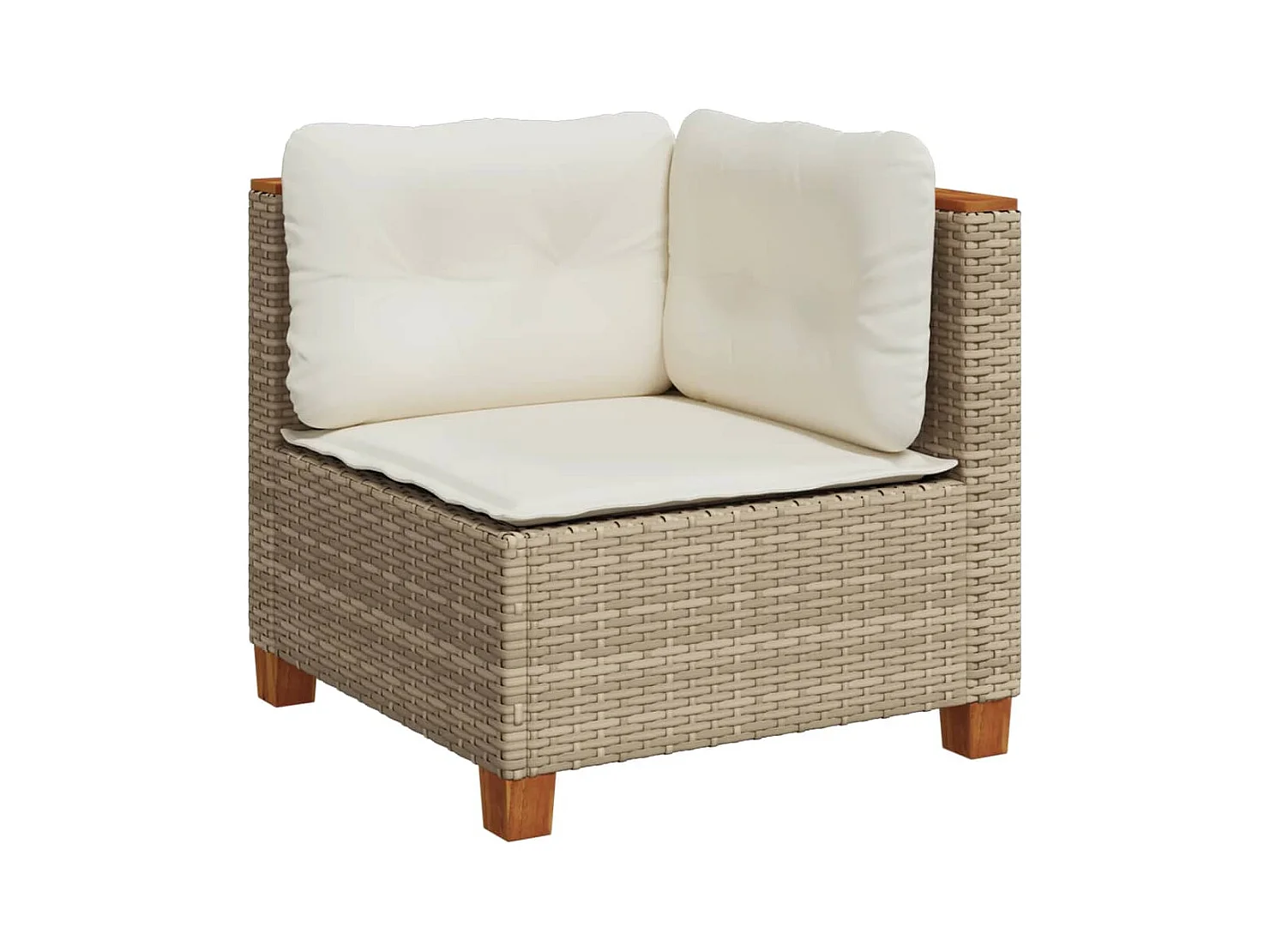 Salon de jardin avec coussins 8 pcs beige résine tressée