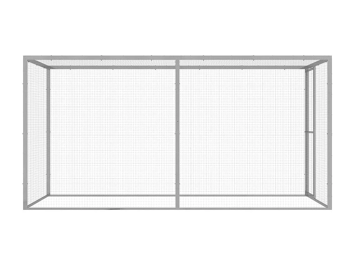 Cage pour chat 3x1,5x1,5 m Acier galvanisé