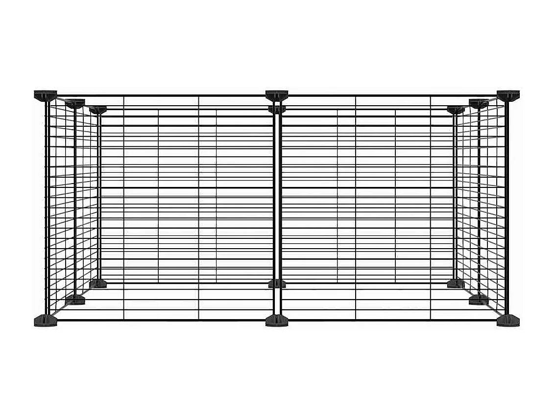Cage animaux de compagnie à 8 panneaux Noir 35x35 cm Acier