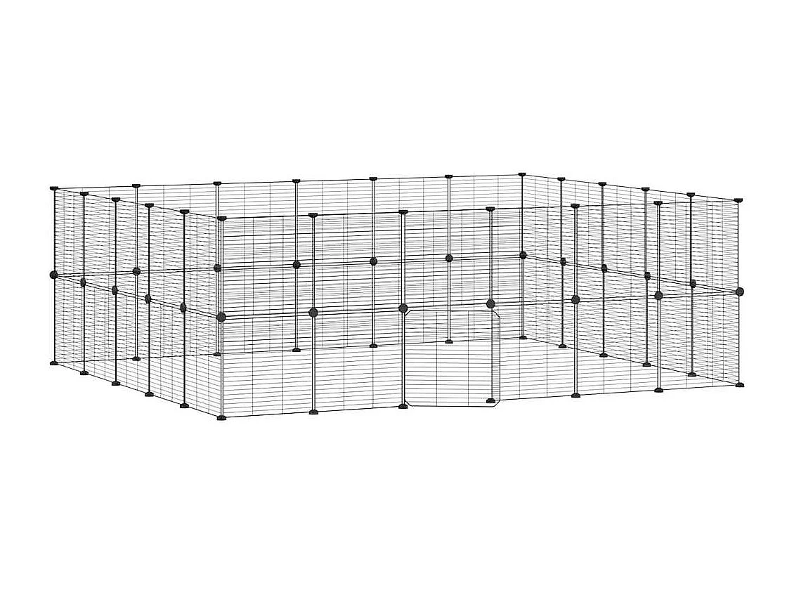 Cage animaux de compagnie à 44 panneaux et porte Noir 35x35 cm
