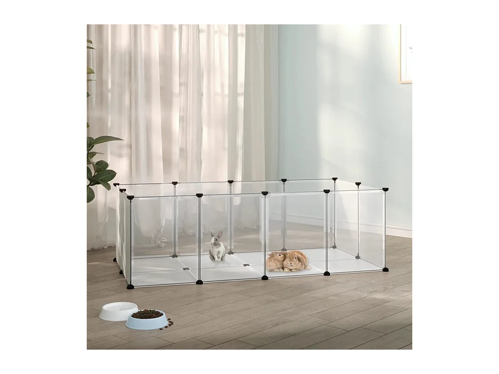 Cage pour petits animaux Transparent 144x74x46,5 cm PP et Acier
