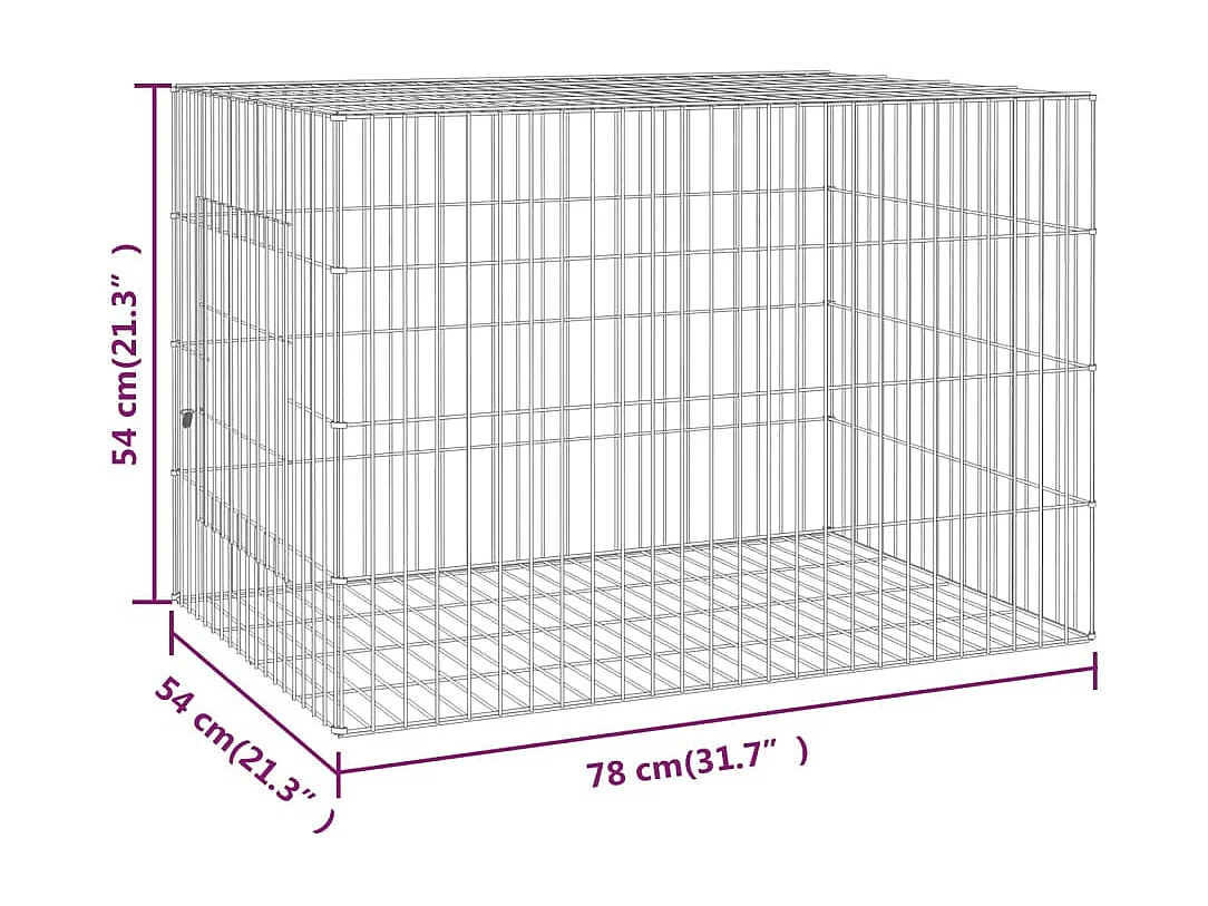 Cage à lapin 78x54x54 cm Fer galvanisé