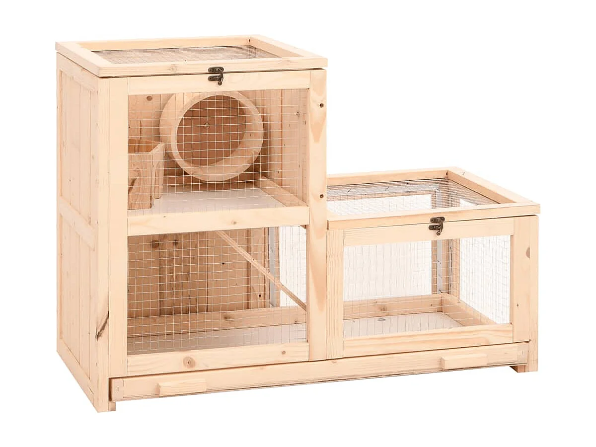 Hamsterkooi 81x40x60 cm massief dennenhout