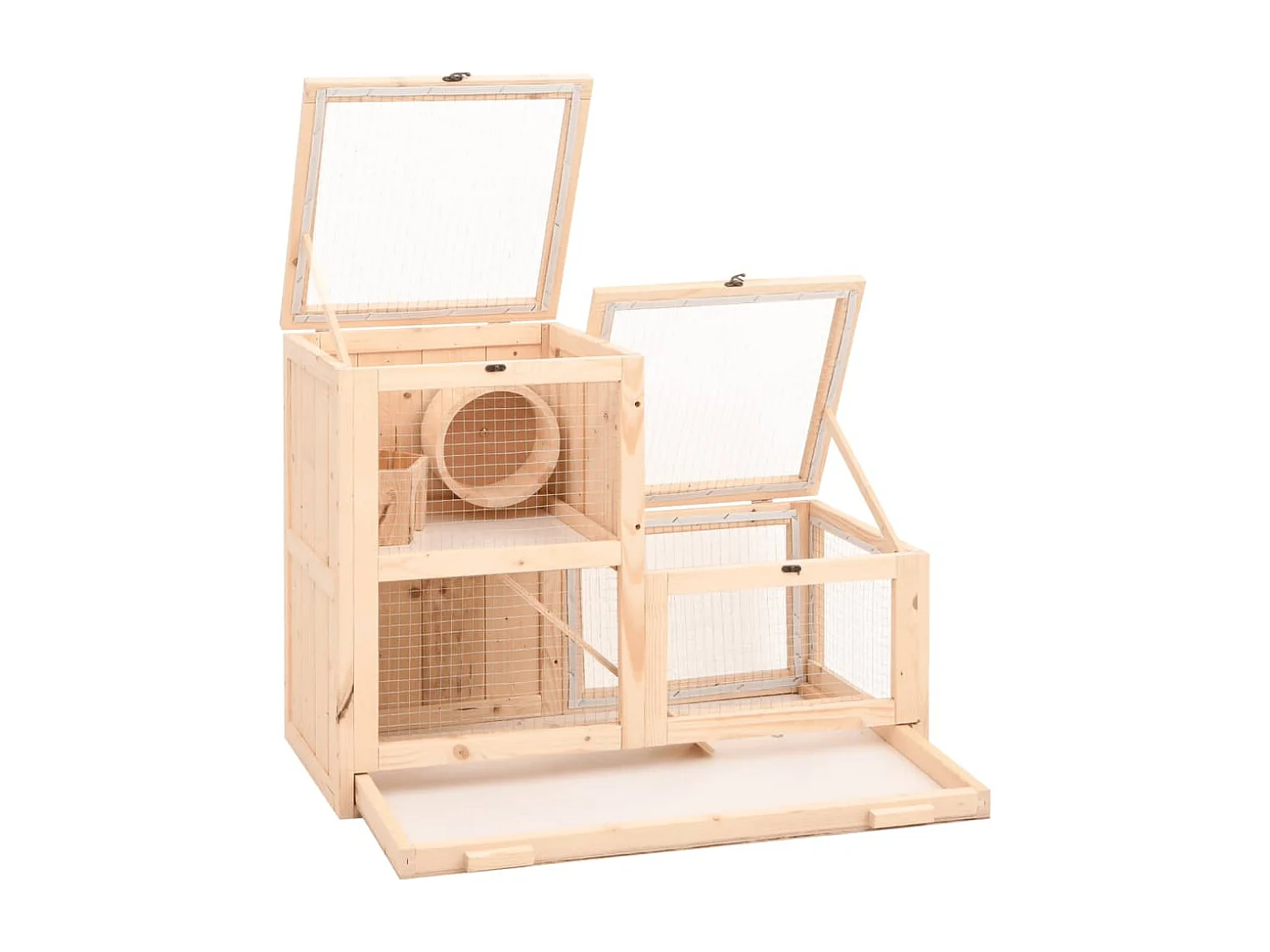 Hamsterkooi 81x40x60 cm massief dennenhout